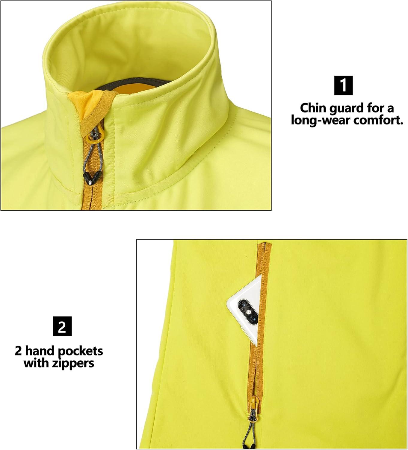 imageLittle Donkey Andy Womens Lightweight Softshell Vest Windproof Sleeveless Jacket for Running Hiking TravelLemon