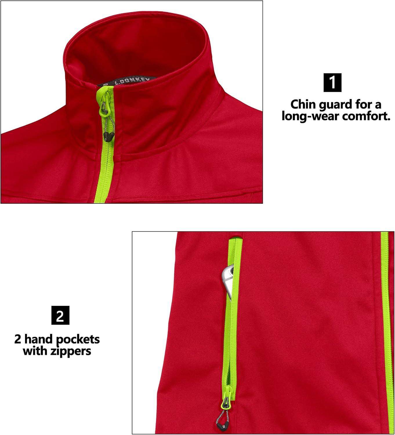 imageLittle Donkey Andy Womens Lightweight Softshell Vest Windproof Sleeveless Jacket for Running Hiking TravelRed