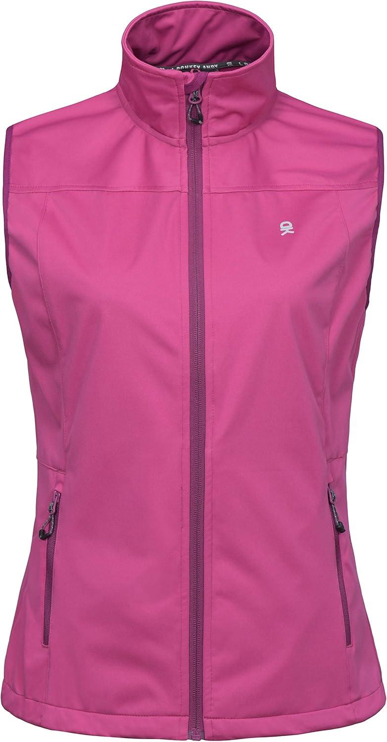 imageLittle Donkey Andy Womens Lightweight Softshell Vest Windproof Sleeveless Jacket for Running Hiking TravelRose