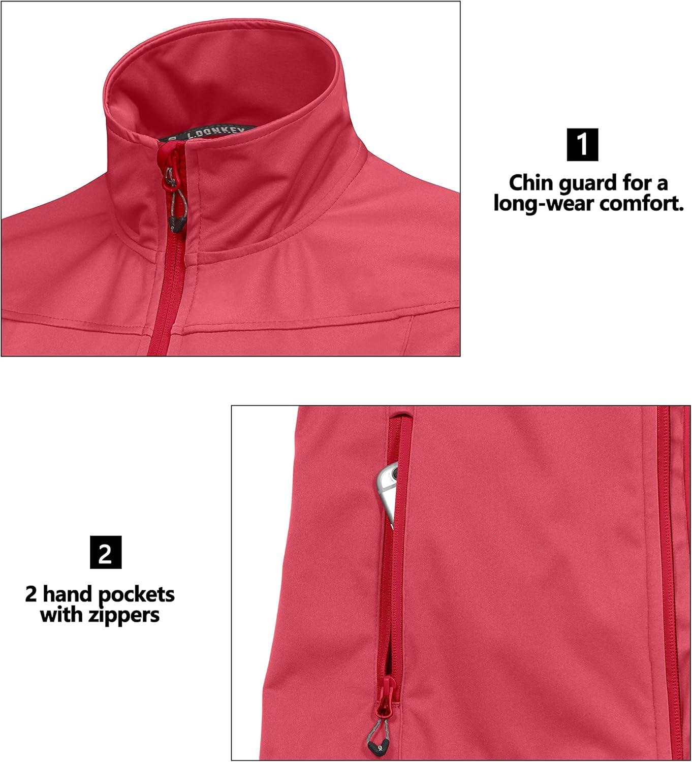 imageLittle Donkey Andy Womens Lightweight Softshell Vest Windproof Sleeveless Jacket for Running Hiking TravelWatermelon