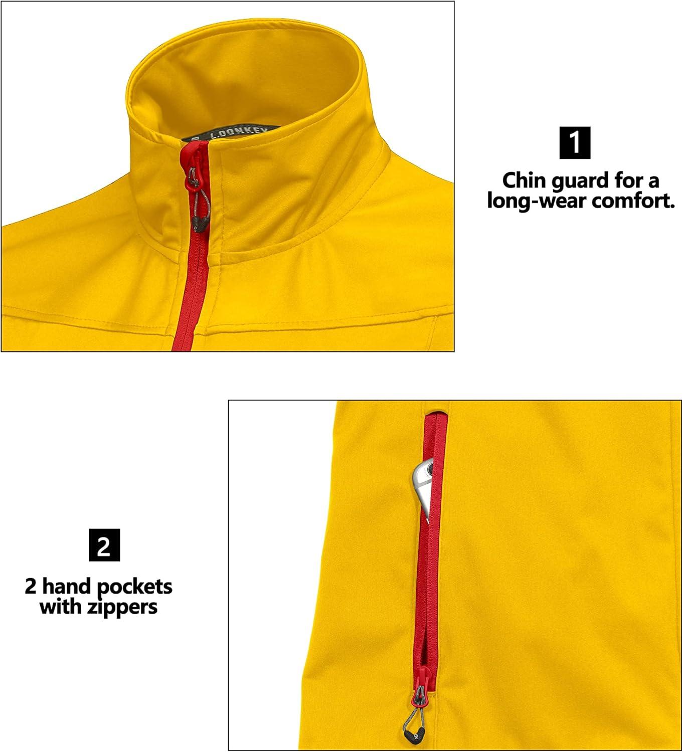 imageLittle Donkey Andy Womens Lightweight Softshell Vest Windproof Sleeveless Jacket for Running Hiking TravelYellow