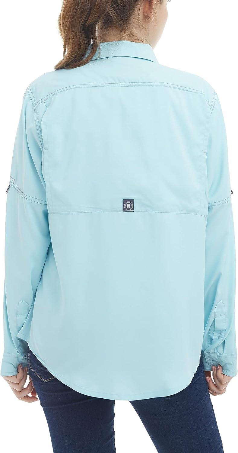 imageLittle Donkey Andy Womens UPF 50 UV Protection Shirt Long Sleeve Fishing Shirt Breathable and Fast DryAblue