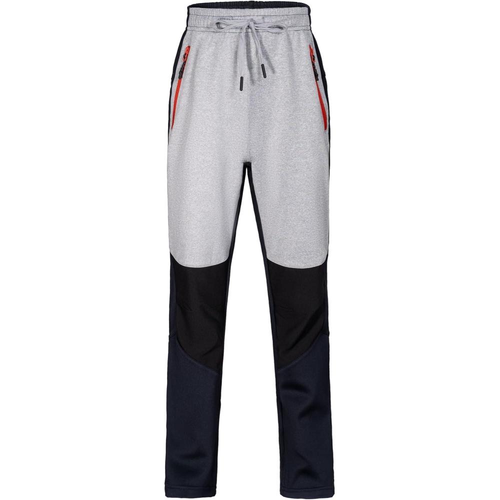 imageLittle Donkey Andy Boys Sweatpants Moisture Wicking Kids Sport Pants Active Patchwork Fabric Joggers614Blackzipper Pocket