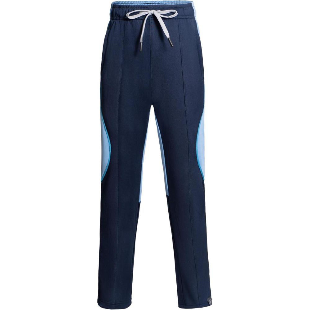 imageLittle Donkey Andy Boys Sweatpants Moisture Wicking Kids Sport Pants Active Patchwork Fabric Joggers614Deep Blue