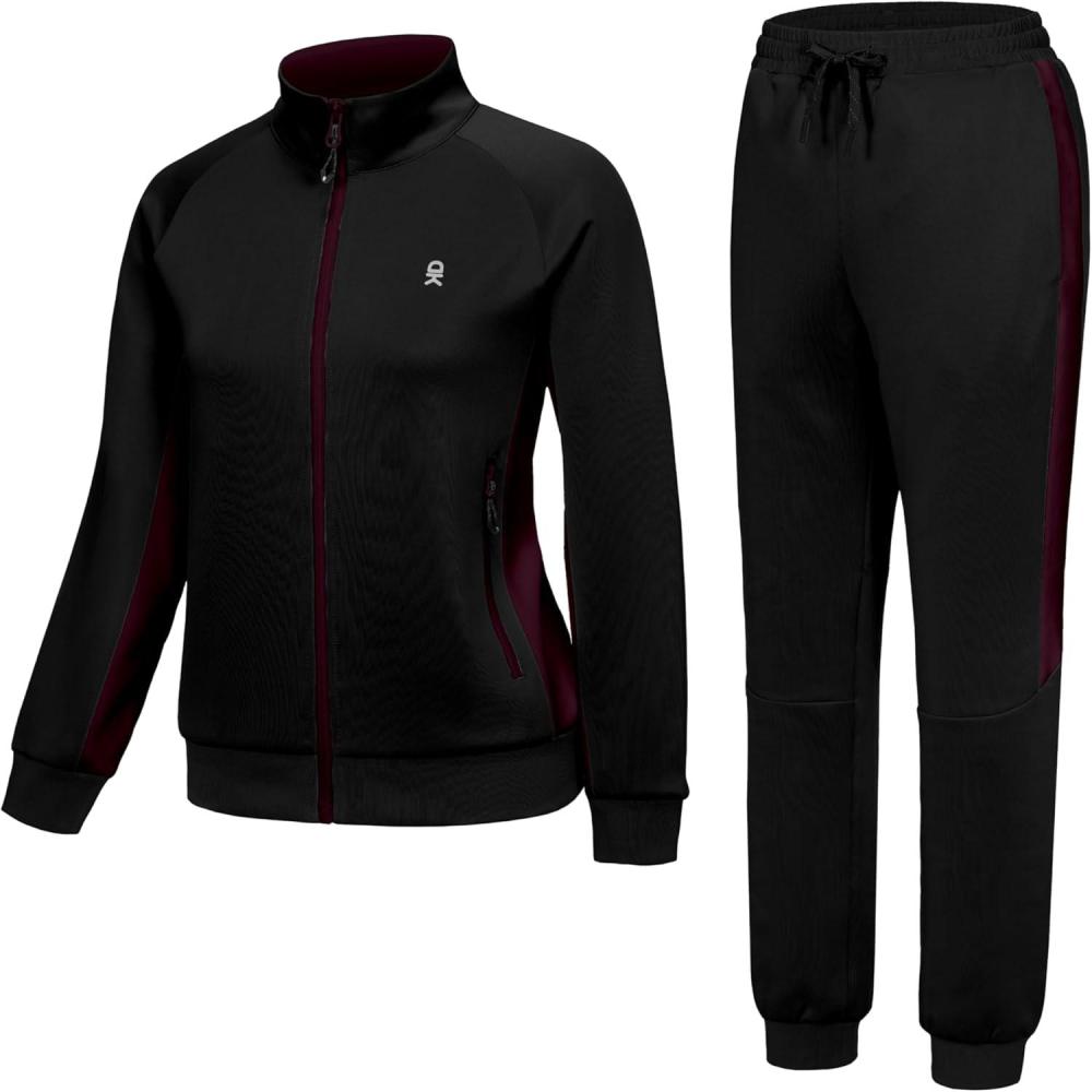 imageLittle Donkey Andy Girls Jogger 2 Piece Outfits Sweatsuit Zip Up Sweatshirt and Sweatpant Tracksuit Athletic SetsBlack