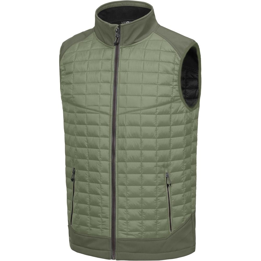 imageLittle Donkey Andy Mens Lightweight Puffer Vest Warm Outdoor Sleeveless Jacket for Golf Hiking RunningSage