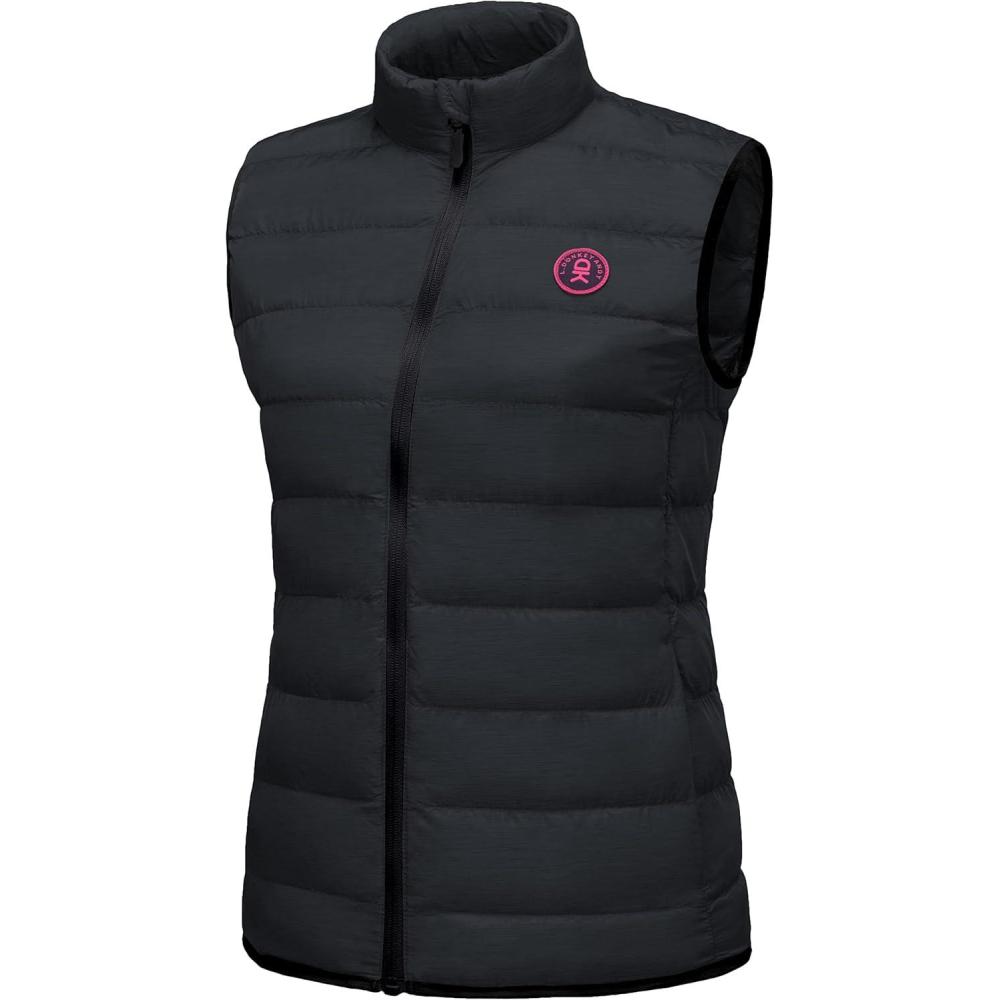 imageLittle Donkey Andy Womens Lightweight Puffer Vest Outerwear Winter Warm Sleeveless Jacket for Casual Travel Golf Hiking1 Jet Black