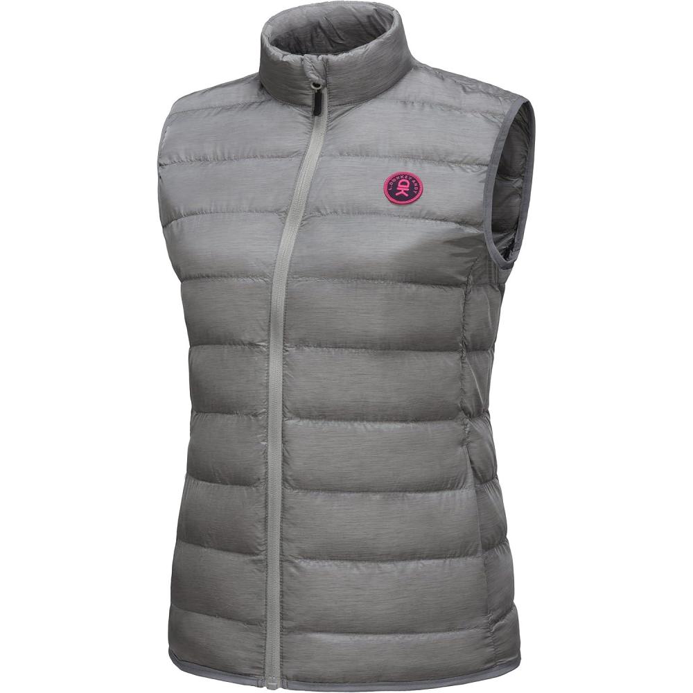 imageLittle Donkey Andy Womens Lightweight Puffer Vest Outerwear Winter Warm Sleeveless Jacket for Casual Travel Golf Hiking3 Light Gray