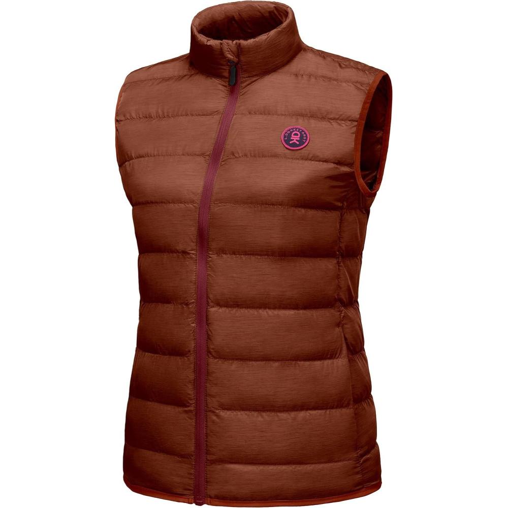 imageLittle Donkey Andy Womens Lightweight Puffer Vest Outerwear Winter Warm Sleeveless Jacket for Casual Travel Golf Hiking5 Apricot Orange