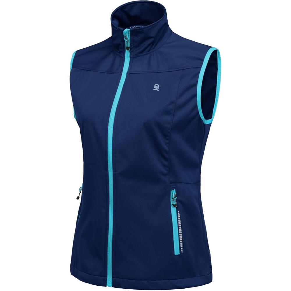 imageLittle Donkey Andy Womens Lightweight Softshell Vest Windproof Sleeveless Jacket for Running Hiking TravelBluereflective