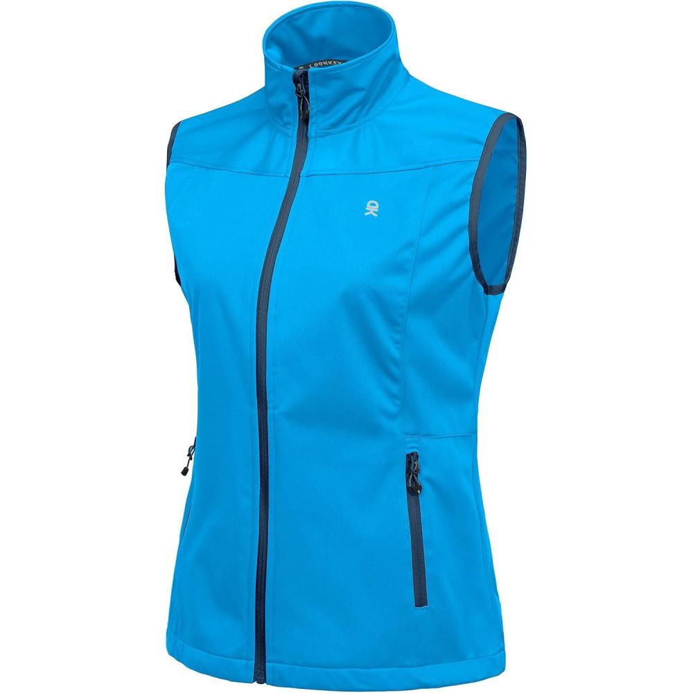 imageLittle Donkey Andy Womens Lightweight Softshell Vest Windproof Sleeveless Jacket for Running Hiking TravelBright Blue