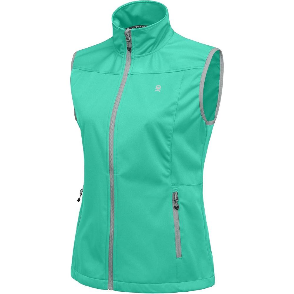 imageLittle Donkey Andy Womens Lightweight Softshell Vest Windproof Sleeveless Jacket for Running Hiking TravelSeafoam