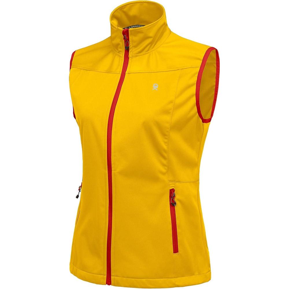 imageLittle Donkey Andy Womens Lightweight Softshell Vest Windproof Sleeveless Jacket for Running Hiking TravelYellow