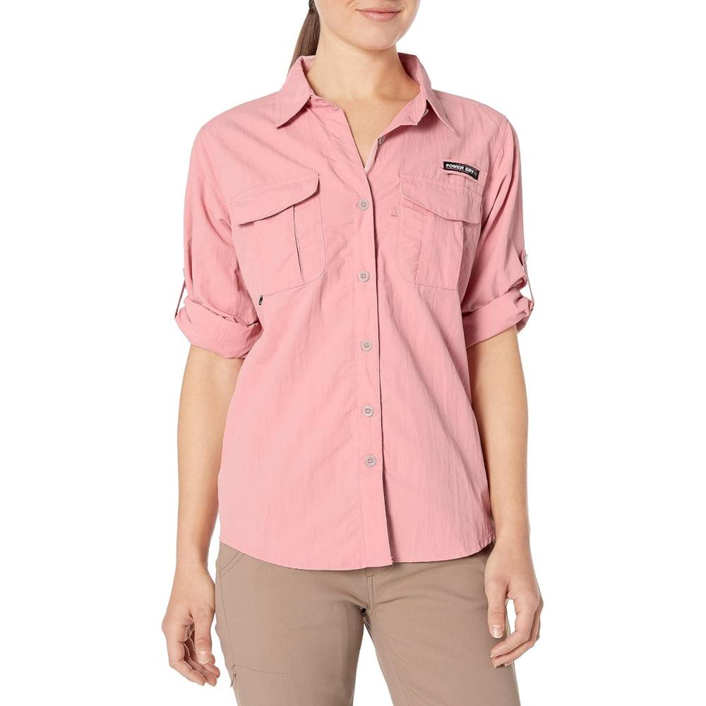 imageLittle Donkey Andy Womens UPF 50 UV Protection Shirt Long Sleeve Fishing Shirt Breathable and Fast DryBpink