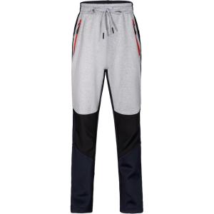 Little Donkey Andy Boys’ Sweatpants, Moisture Wicking Kids Sport Pants, Active Patchwork Fabric Joggers(6-14)(Black-zipper Pocket)