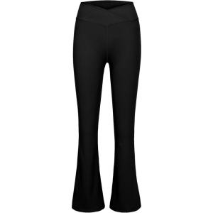 Little Donkey Andy Girl’s Flare Leggings Cross Yoga Pants Athletic Casual Length Pants(Black)