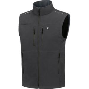 Little Donkey Andy Men’s Golf Vest Warm Fleece Lining Hiking Vests Zip Up Sleeveless Outerwear Jacket(Dark Gray-4 Pockets)