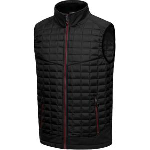 Little Donkey Andy Men’s Lightweight Puffer Vest, Warm Outdoor Sleeveless Jacket for Golf Hiking Running(Black)