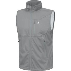 Little Donkey Andy Men’s Lightweight Softshell Vest Windproof Sleeveless Jacket for Travel Hiking Running Golf(Light Iron Gray)