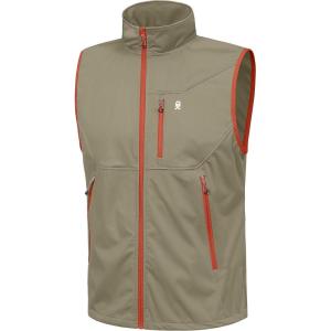Little Donkey Andy Men’s Lightweight Softshell Vest Windproof Sleeveless Jacket for Travel Hiking Running Golf(Natural Khaki)