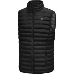 Little Donkey Andy Men’s Lightweight Warm Puffer Vest Outdoor Sleeveless Jacket for Golf Hiking Casual Travel(1. Jet Black)