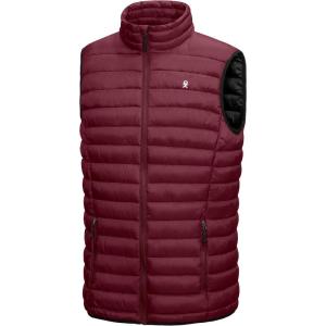 Little Donkey Andy Men’s Lightweight Warm Puffer Vest Outdoor Sleeveless Jacket for Golf Hiking Casual Travel(4. Tango Red)
