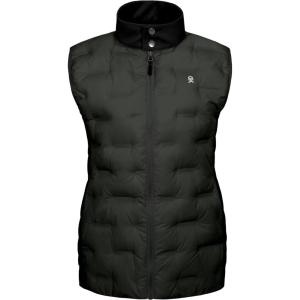 Little Donkey Andy Womens Lightweight Puffer Vest Stand Collar Heat-Sealed Windproof Sleeveless Jacket with Hidden Pockets(Black)
