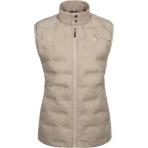Little Donkey Andy Womens Lightweight Puffer Vest Stand Collar Heat-Sealed Windproof Sleeveless Jacket with Hidden Pockets(Khaki)