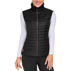 Little Donkey Andy Women’s Lightweight Puffer Vest, Warm Outdoor Sleeveless Jacket for Hiking Travel Running Golf(Black)