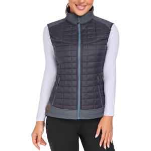 Little Donkey Andy Women’s Lightweight Puffer Vest, Warm Outdoor Sleeveless Jacket for Hiking Travel Running Golf(Gray)