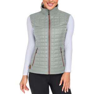 Little Donkey Andy Women’s Lightweight Puffer Vest, Warm Outdoor Sleeveless Jacket for Hiking Travel Running Golf(Light Gray)