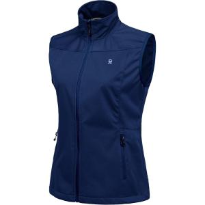 Little Donkey Andy Women’s Lightweight Softshell Vest, Windproof Sleeveless Jacket for Running Hiking Travel(Blue)