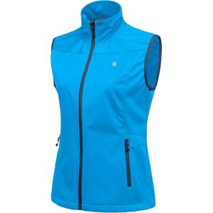 Little Donkey Andy Women’s Lightweight Softshell Vest, Windproof Sleeveless Jacket for Running Hiking Travel(Bright Blue)