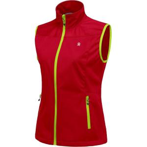 Little Donkey Andy Women’s Lightweight Softshell Vest, Windproof Sleeveless Jacket for Running Hiking Travel(Red)