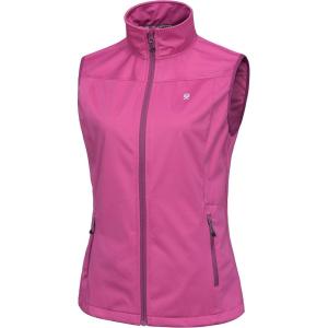 Little Donkey Andy Women’s Lightweight Softshell Vest, Windproof Sleeveless Jacket for Running Hiking Travel(Rose)
