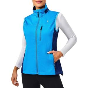 Little Donkey Andy Women’s Lightweight Windproof Softshell Vest for Golf Tennis Running Cycling(Blue)