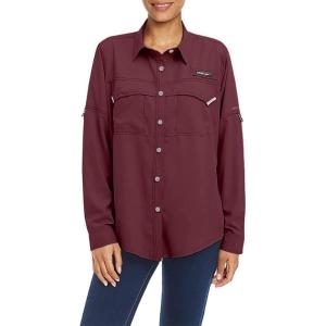 Little Donkey Andy Women’s UPF 50+ UV Protection Shirt, Long Sleeve Fishing Shirt, Breathable and Fast Dry(A-dark Red)