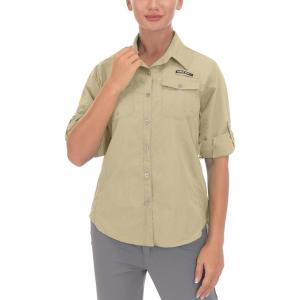 Little Donkey Andy Women’s UPF 50+ UV Protection Shirt, Long Sleeve Fishing Shirt, Breathable and Fast Dry(C-khaki)