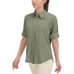 Little Donkey Andy Women’s UPF 50+ UV Protection Shirt, Long Sleeve Fishing Shirt, Breathable and Fast Dry(Loden Green)