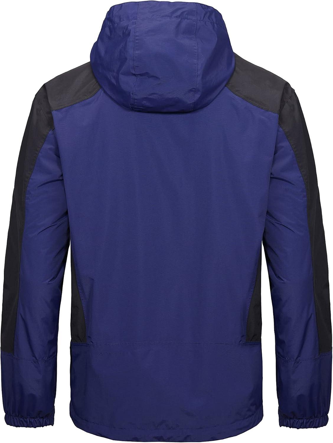 imageLittle Donkey Andy Mens 3 in 1 Winter Ski Jacket Warm Fleece Liner Jacket Waterproof Windproof Snow Coat ampamp Detachable HoodNavyBlack