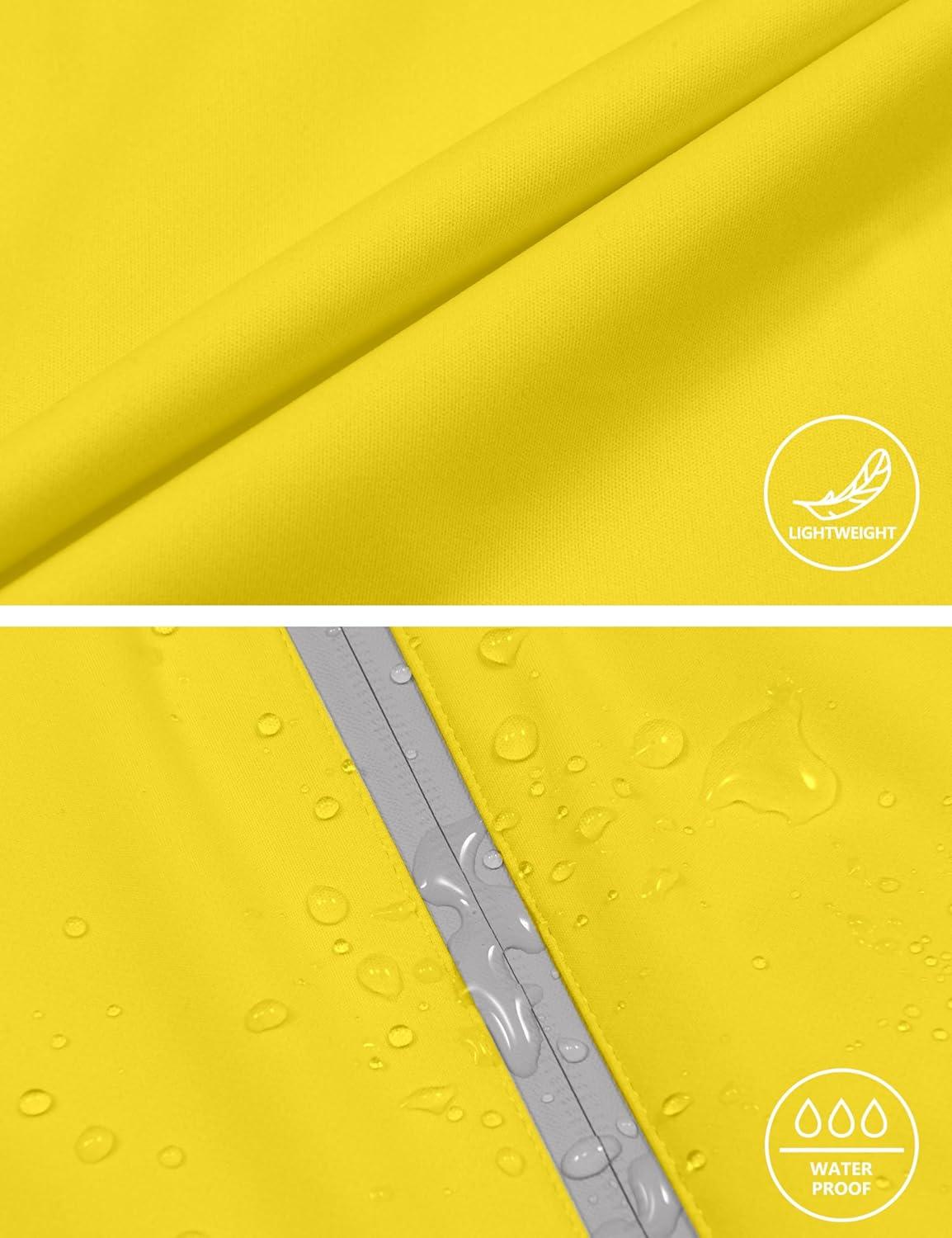 imageLittle Donkey Andy Mens Cycling Stretch Rain Jacket with Hood Windproof and Waterproof Ultralight WindbreakerPackableUpgradeempire Yellow
