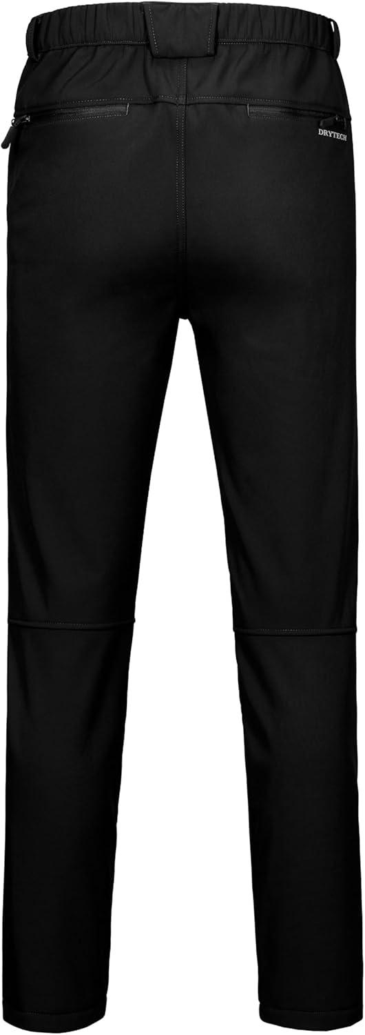 imageLittle Donkey Andy Mens Fleece Lined Hiking Ski Snow Pants Winter Windproof Softshell Pants Warm and Water RepellentBlack
