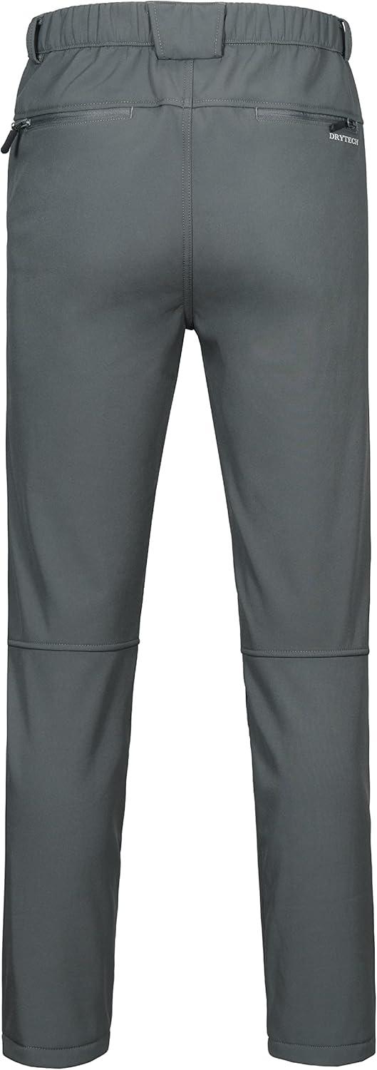 imageLittle Donkey Andy Mens Fleece Lined Hiking Ski Snow Pants Winter Windproof Softshell Pants Warm and Water RepellentDark Gray