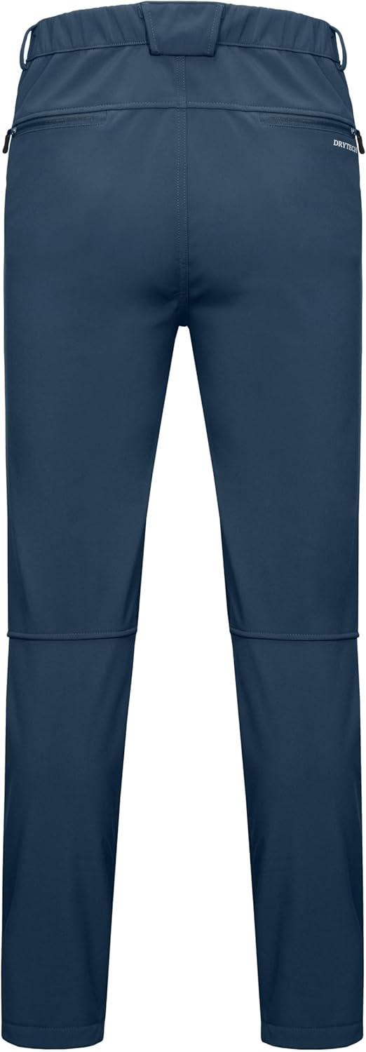 imageLittle Donkey Andy Mens Fleece Lined Hiking Ski Snow Pants Winter Windproof Softshell Pants Warm and Water RepellentDeep Blue