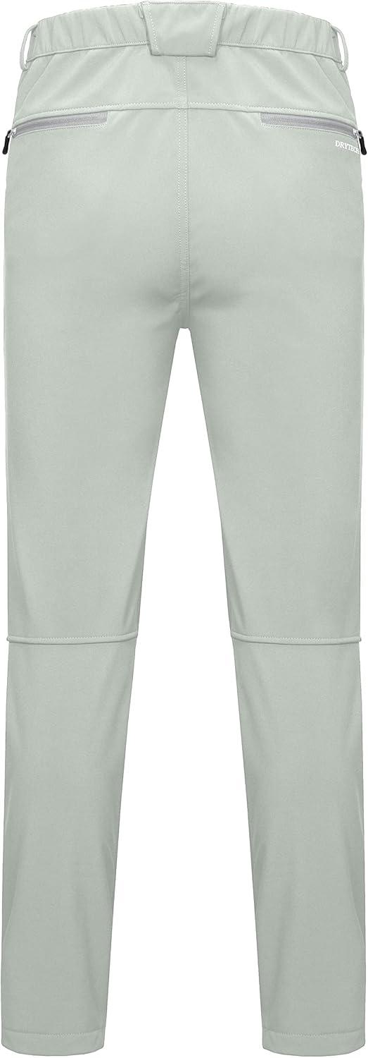 imageLittle Donkey Andy Mens Fleece Lined Hiking Ski Snow Pants Winter Windproof Softshell Pants Warm and Water RepellentLight Gray