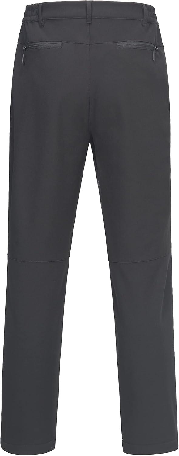 imageLittle Donkey Andy Mens Fleece Lined Snow Ski Pants with Zipper Pockets Softshell Warm Outdoor Cargo Pants