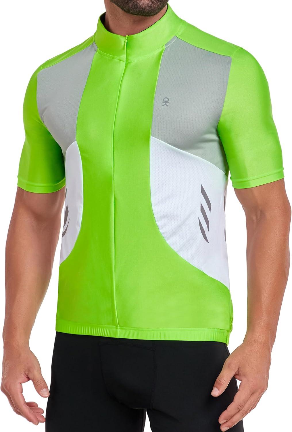 imageLittle Donkey Andy Mens Half Zip Breathable Cycling Vests Reflective Sleeveless Jerseys Lightweight Bicycle RunningShort Sleevefluorescent Yellow