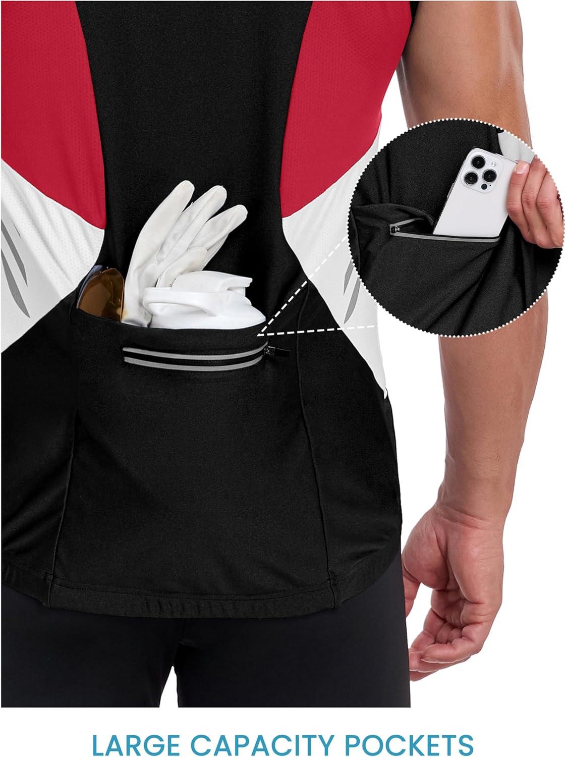 imageLittle Donkey Andy Mens Half Zip Breathable Cycling Vests Reflective Sleeveless Jerseys Lightweight Bicycle RunningSleevelessblack