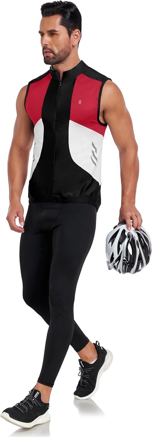 imageLittle Donkey Andy Mens Half Zip Breathable Cycling Vests Reflective Sleeveless Jerseys Lightweight Bicycle RunningSleevelessblack