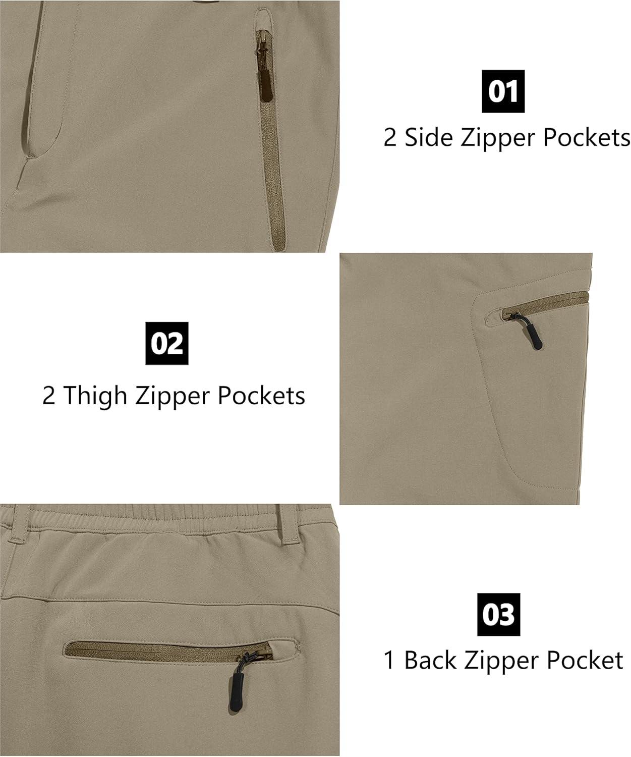 imageLittle Donkey Andy Mens Hiking Snow Pants Fleece Lined Ski Pants Softshell Pants Windproofampamp Water ResistantKhaki